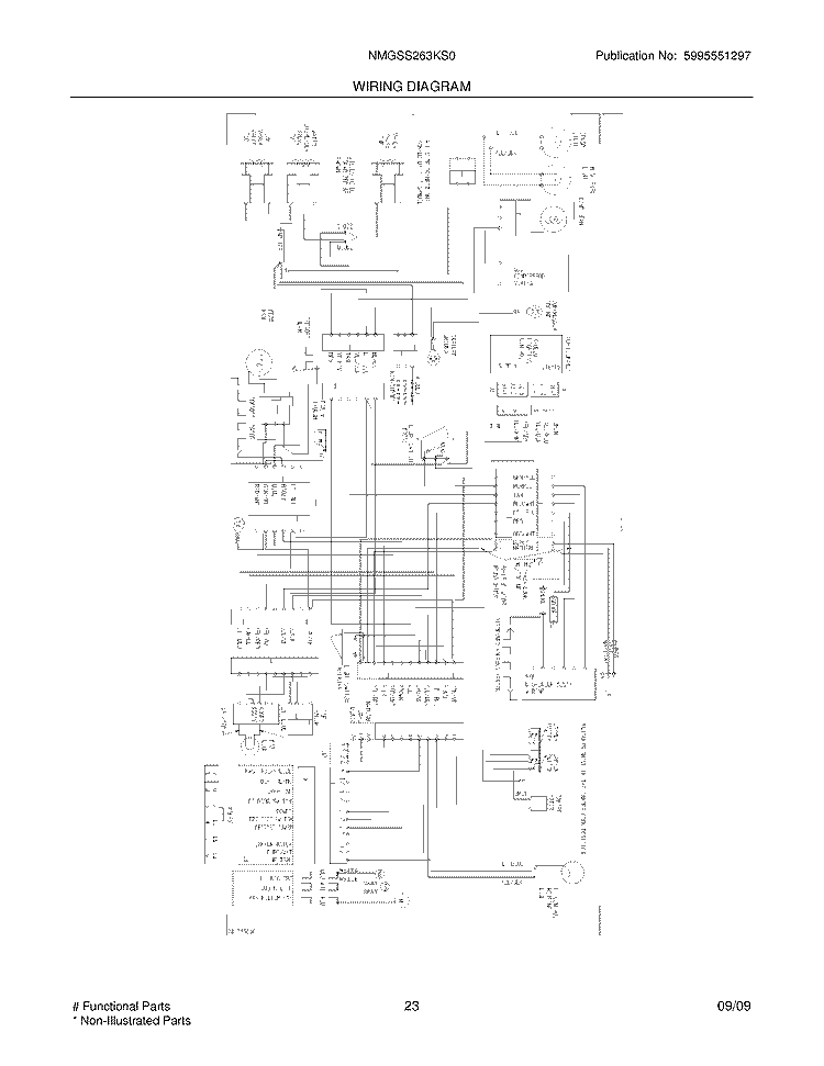 WIRING DIAGRAM Diagram and Parts List for NMGSS263KS0  Frigidaire Refrigerator