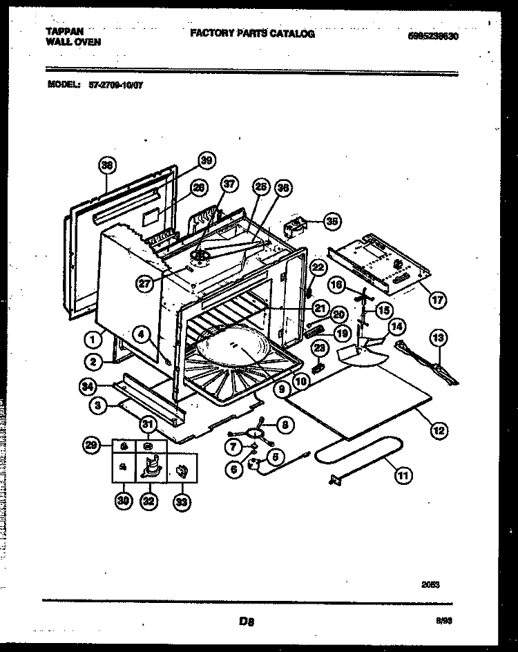 WRAPPER AND BODY PARTS Diagram and Parts List for 57-2709-00-07  Tappan Microwave Oven Combo