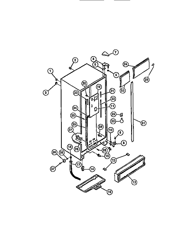CABINET Diagram and Parts List for RS22F7YU1D  Gibson Refrigerator