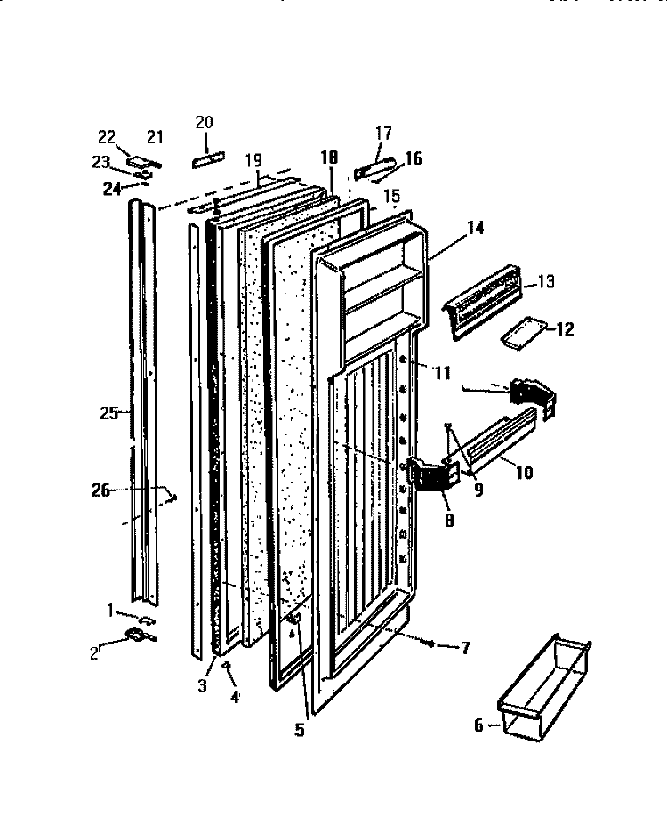 REFRIGERATOR DOOR Diagram and Parts List for RS229GCW3  Frigidaire Refrigerator