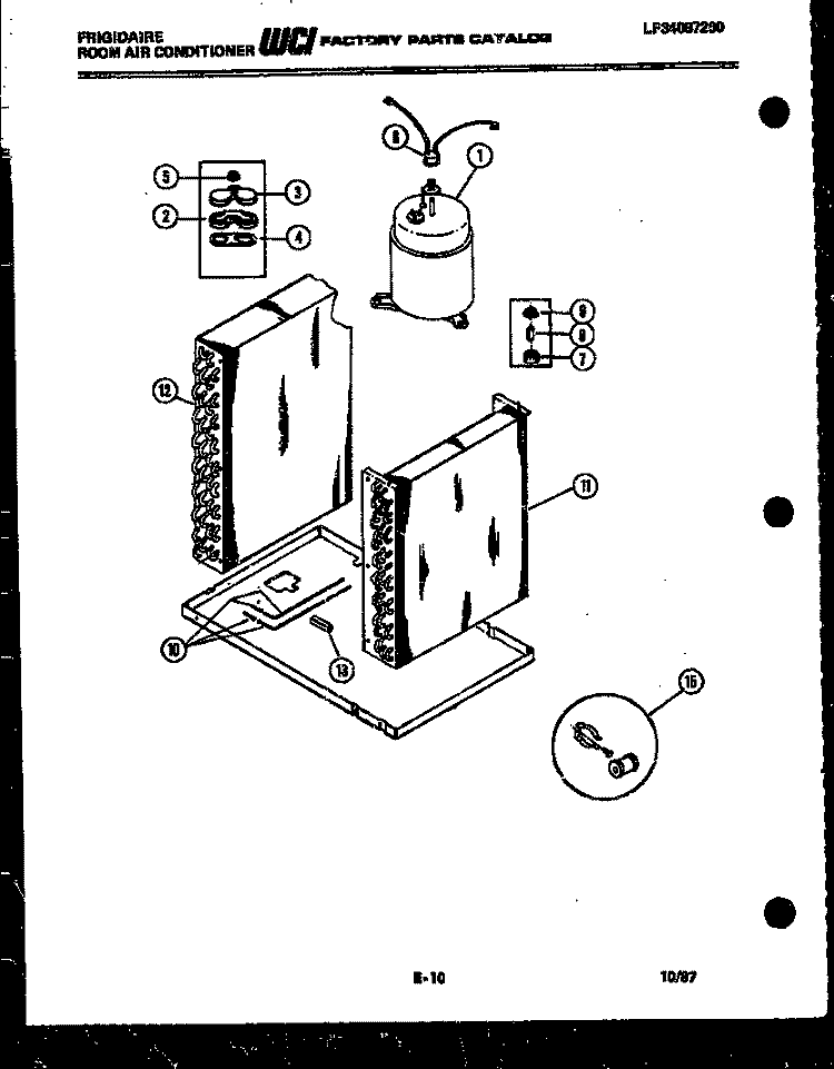 SYSTEM PARTS Diagram and Parts List for AS05LE5E1  Frigidaire Air Conditioner