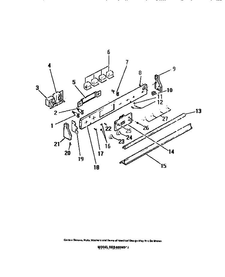 CONTROL PANEL, COOK - MASTER, SWITCHE Diagram and Parts List for REG533MDM0  Frigidaire Range