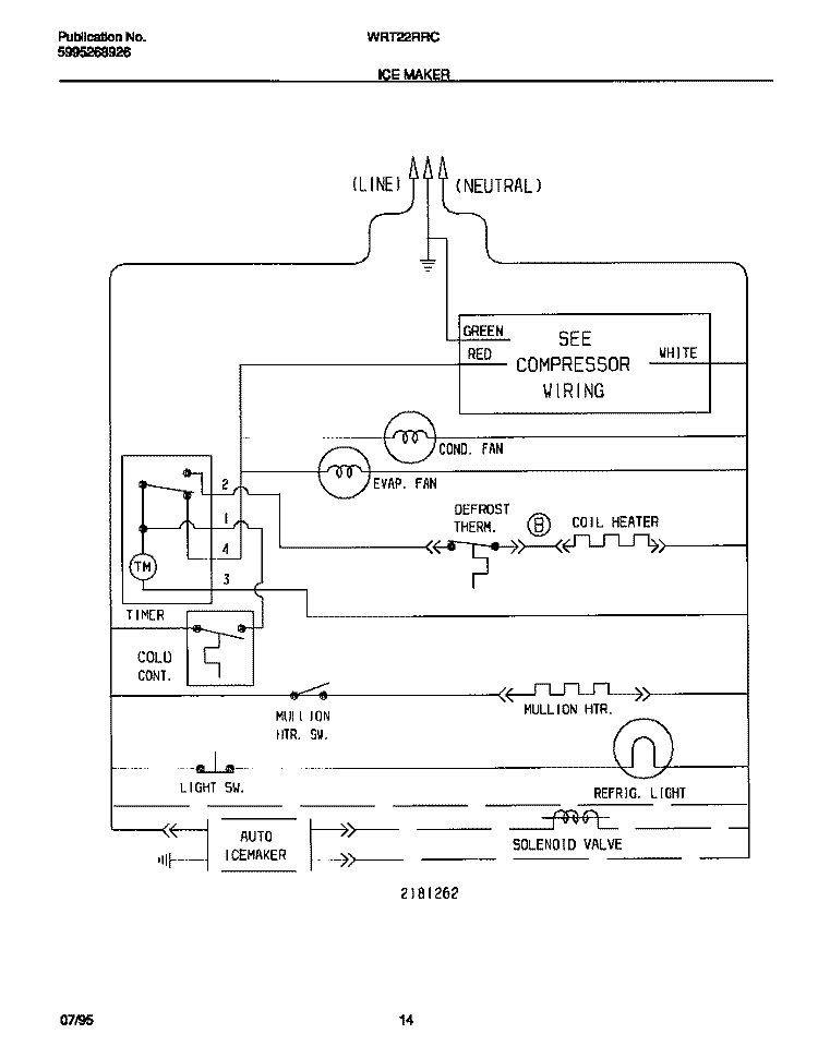 ICE MAKER WIRING DIAGRAM Diagram and Parts List for WRT22RRCD0  Frigidaire Refrigerator