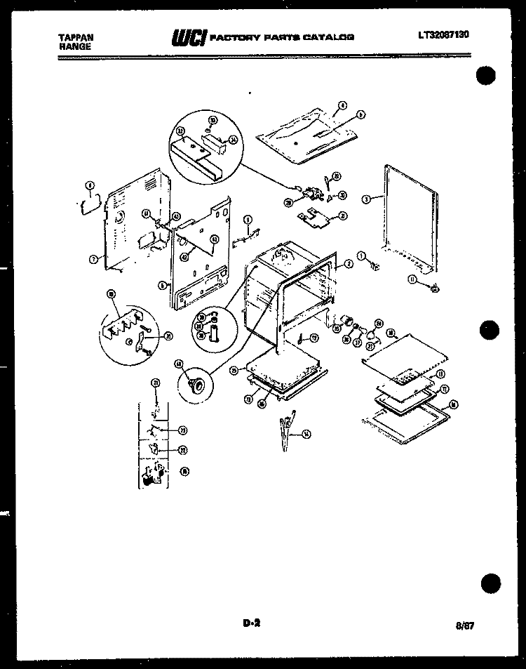 BODY PARTS Diagram and Parts List for 31-3857-66-01  Tappan Range