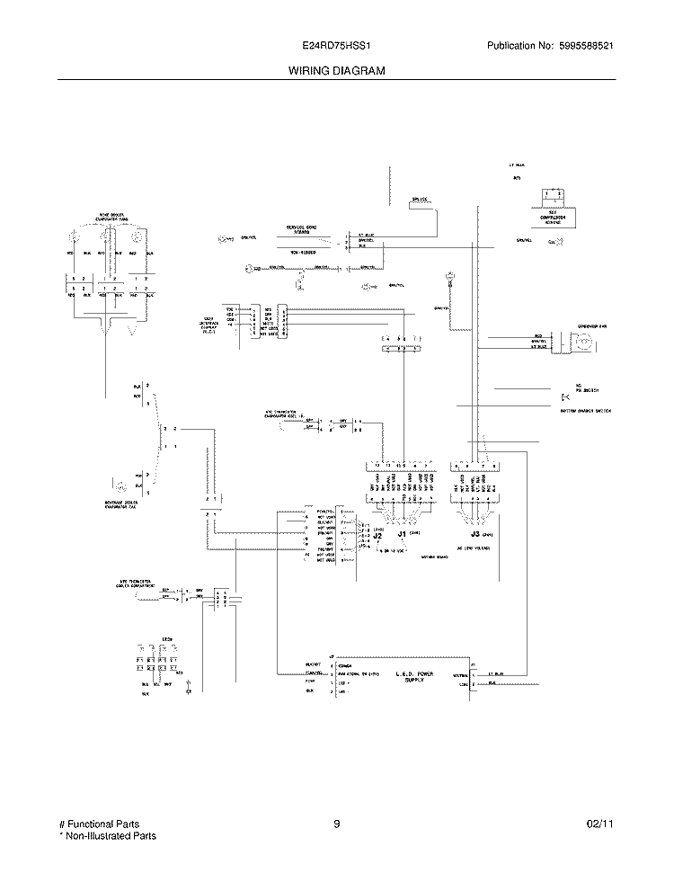 WIRING DIAGRAM Diagram and Parts List for E24RD75HSS1  Electrolux Refrigerator