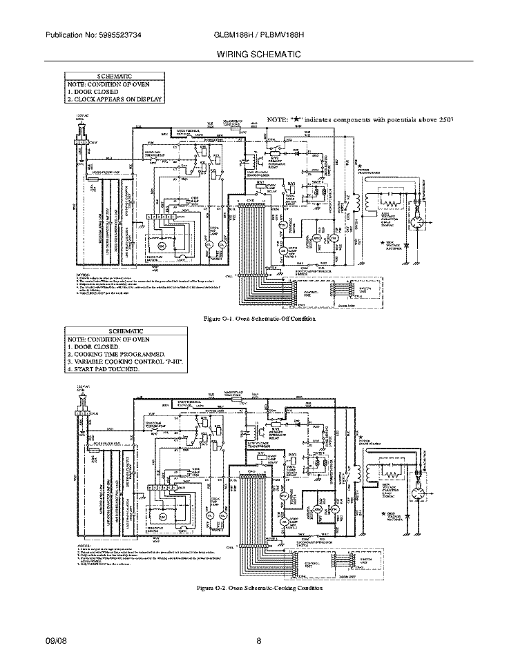 WIRING SCHEMATIC Diagram and Parts List for PLBMV188HCA  Frigidaire Microwave