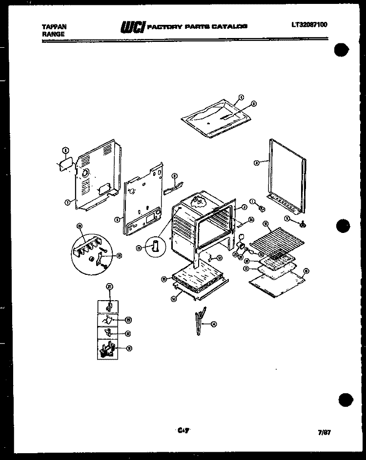 BODY PARTS Diagram and Parts List for 31-3347-00-01  Tappan Range