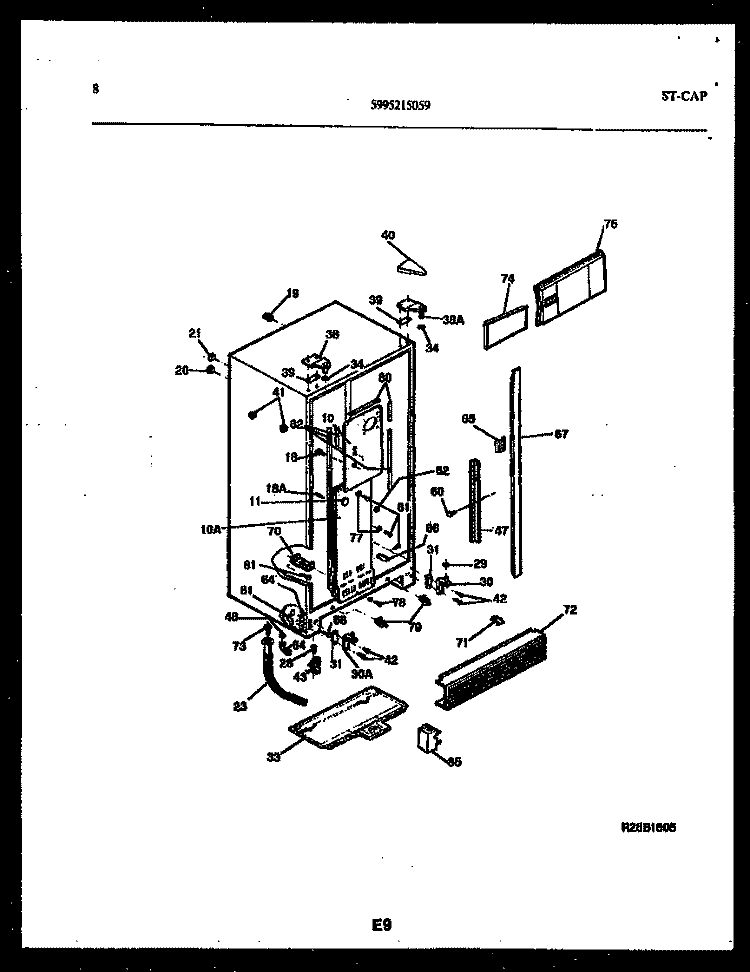 CABINET PARTS Diagram and Parts List for RS22F9YX1C  Gibson Refrigerator