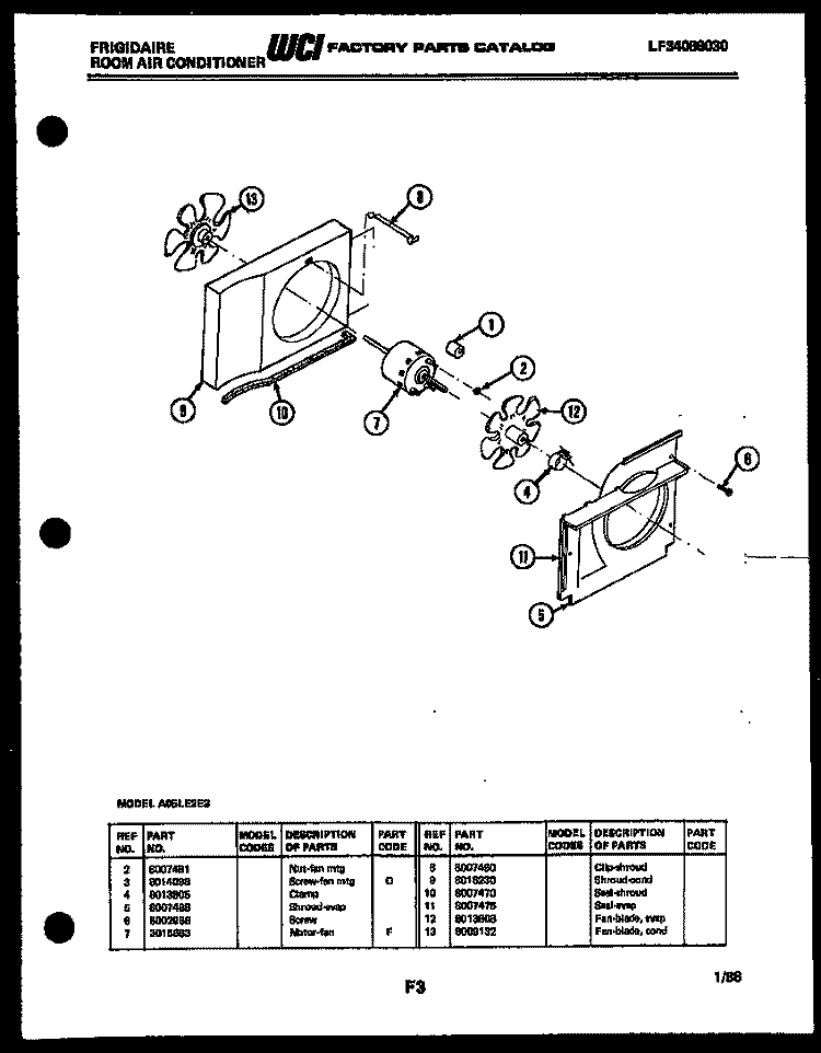 BROILER PARTS Diagram and Parts List for CE303VP2D1  Frigidaire Range