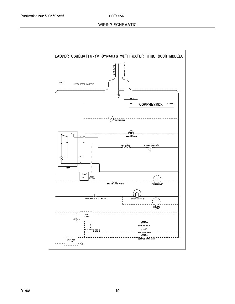WIRING SCHEMATIC Diagram and Parts List for FRT15B3JZ0  Frigidaire Refrigerator