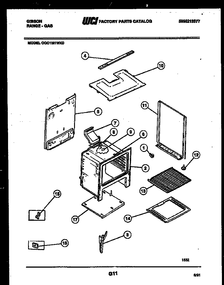 SHELVES AND SUPPORTS Diagram and Parts List for RT19F9YX3A  Gibson Refrigerator