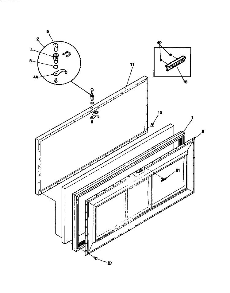 DOOR Diagram and Parts List for MFC09M6BW2  Frigidaire Freezer