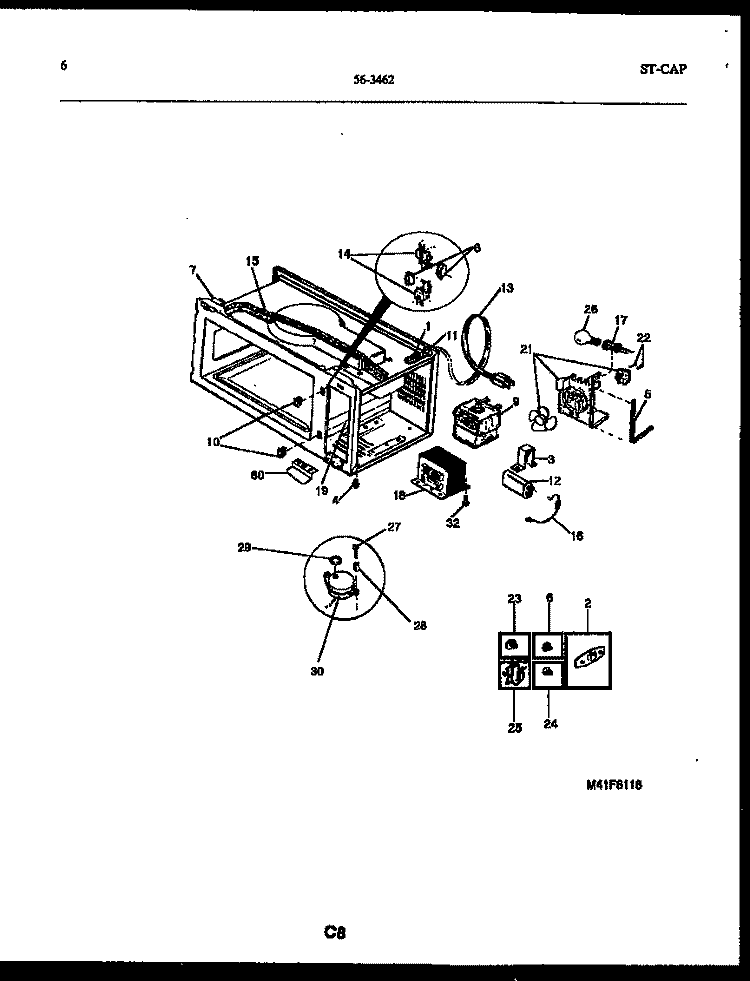 FUNCTIONAL PARTS Diagram and Parts List for 56-3462-10-01  Tappan Microwave