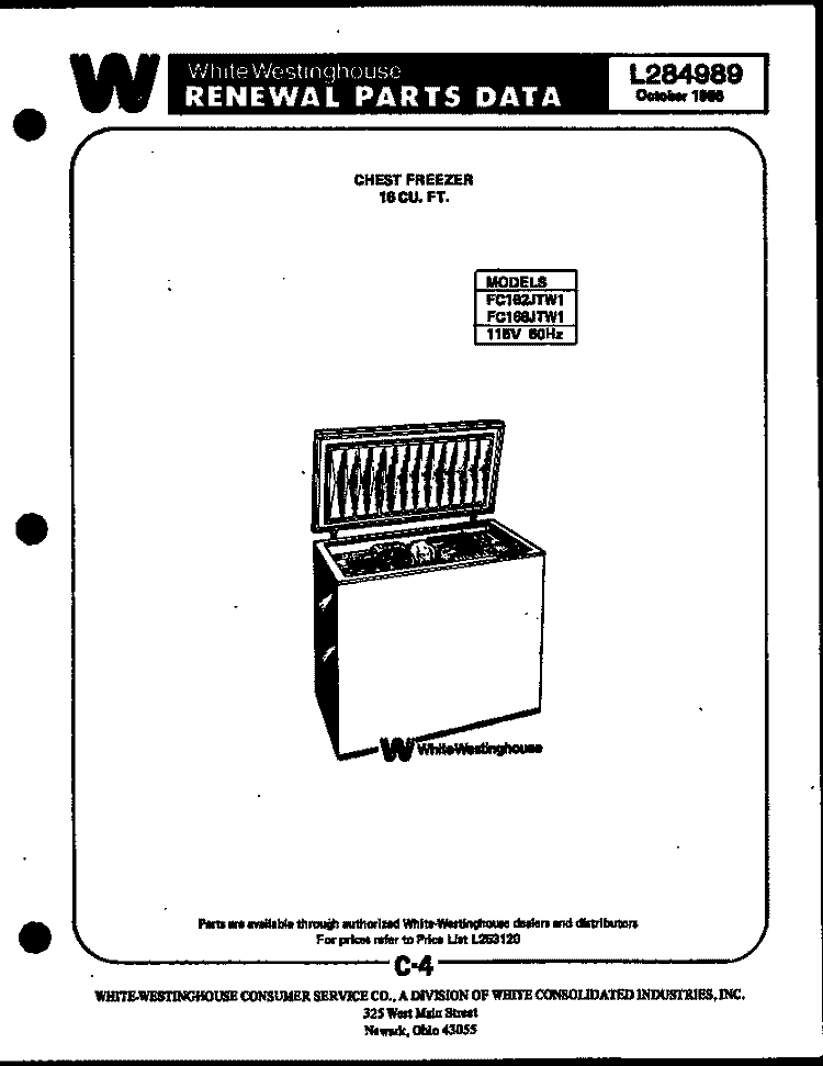 COVER Diagram and Parts List for ED153K2  Frigidaire Dehumidifier