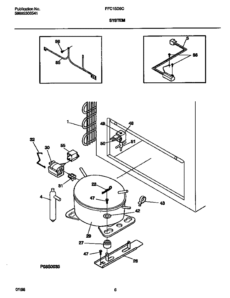 SYSTEM Diagram and Parts List for FFC15D9CW2  Frigidaire Freezer