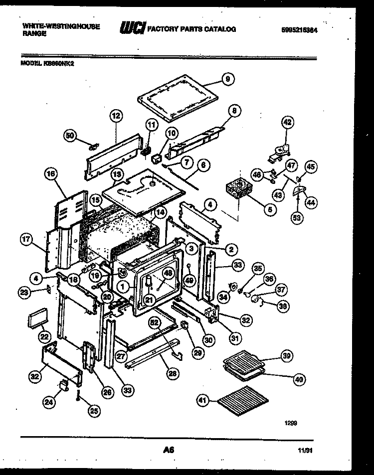 BODY PARTS Diagram and Parts List for KS860NKW2  Frigidaire Range