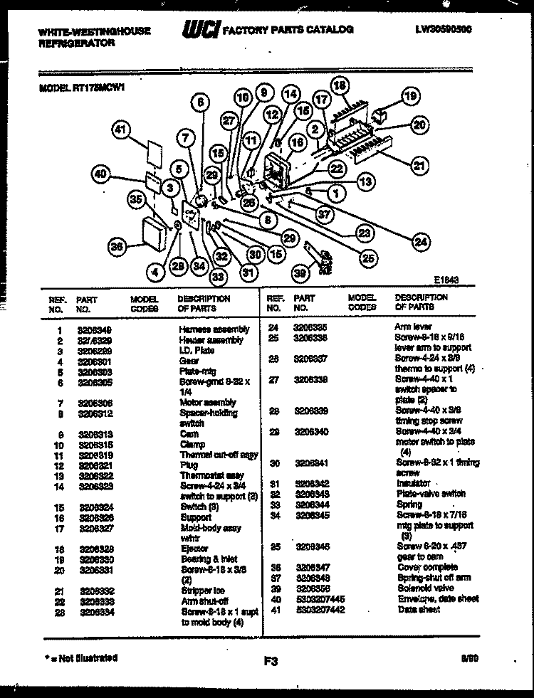 ICE MAKER PARTS Diagram and Parts List for RT175MCD1  Frigidaire Refrigerator
