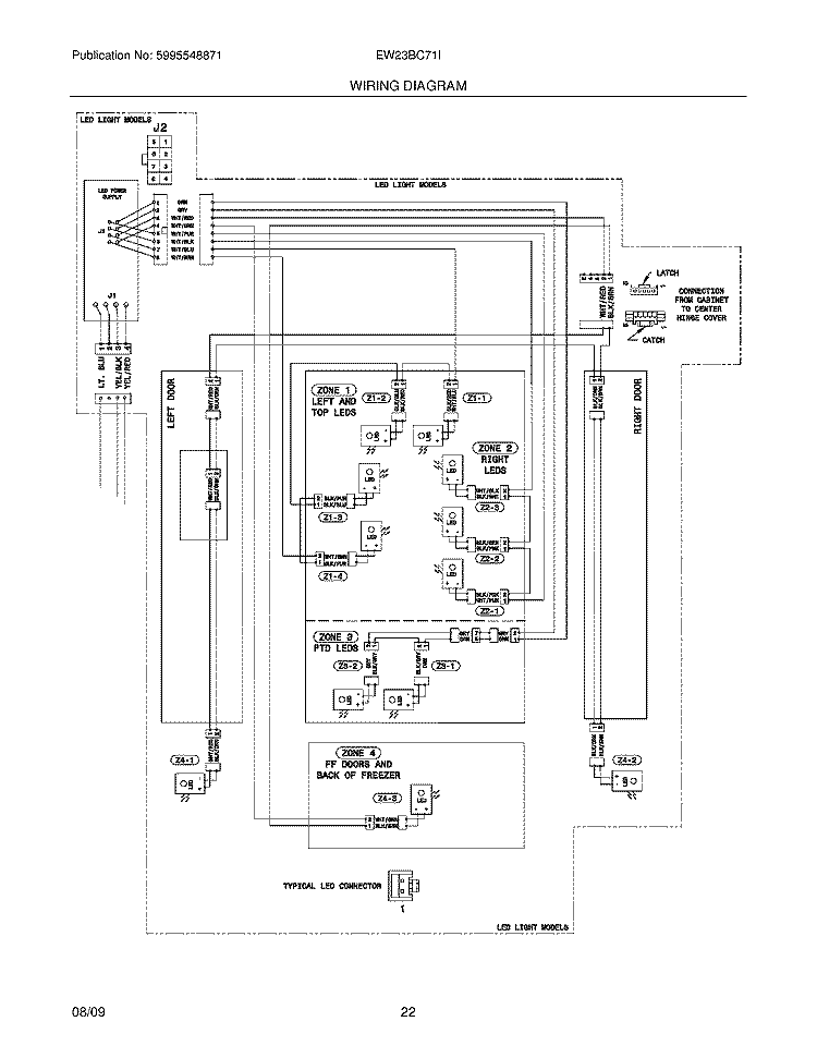 WIRING DIAGRAM Diagram and Parts List for EW23BC71IS0  Electrolux Refrigerator