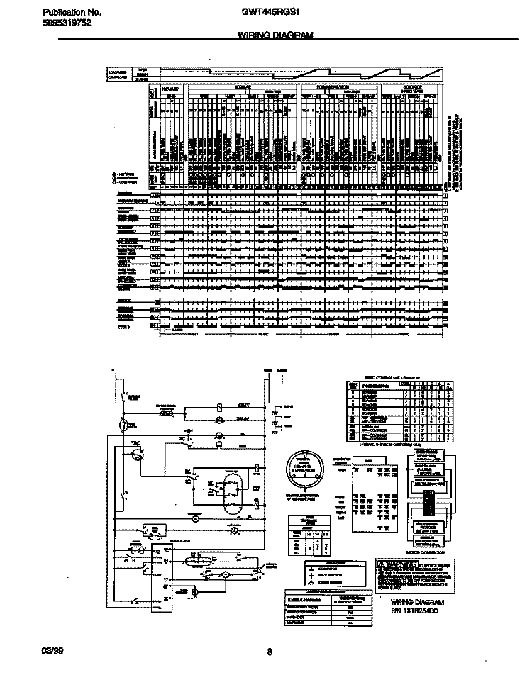 WIRING DIAGRAM Diagram and Parts List for GWT445RGS1  Gibson Washer