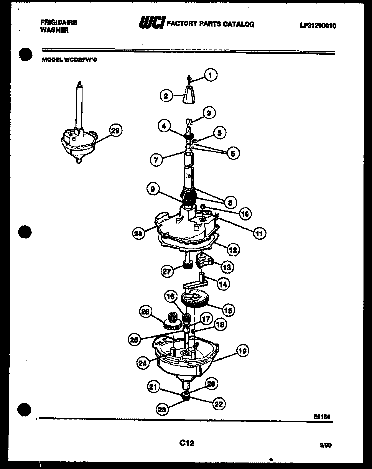 TRANSMISSION PARTS Diagram and Parts List for WCDSFL0  Frigidaire Washer
