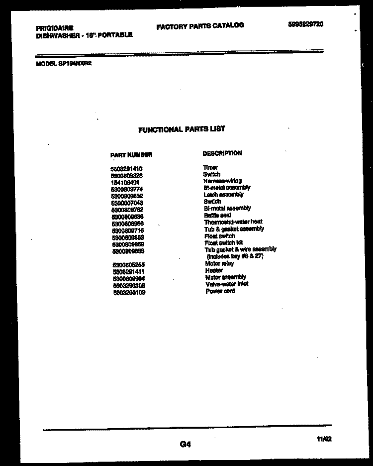 COOKTOP PARTS Diagram and Parts List for KF590HDW7  Frigidaire Range