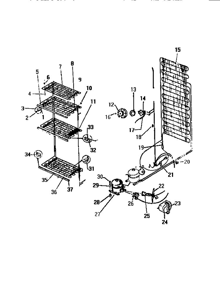 SYSTEMS Diagram and Parts List for FU134JRW2  Frigidaire Freezer