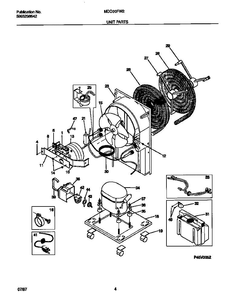 UNIT PARTS Diagram and Parts List for MDD30FW2  Frigidaire Dehumidifier
