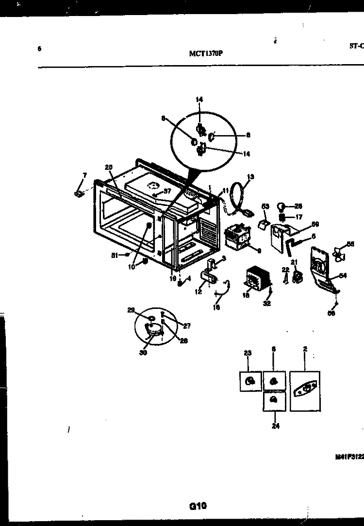 FUNCTIONAL PARTS Diagram and Parts List for MCT1370P3  Frigidaire Microwave