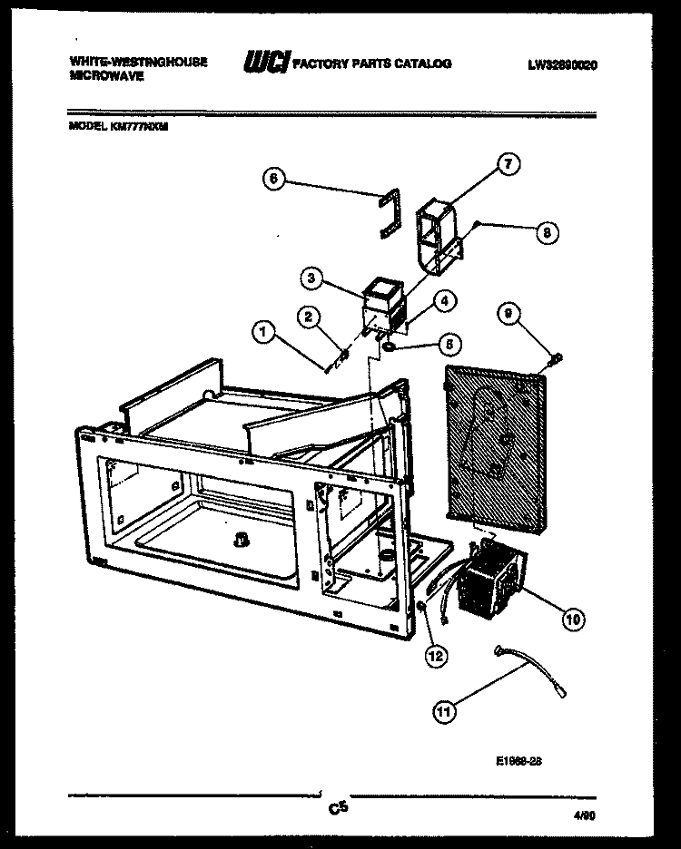 TRANSFORMER AND MAGNETRON PARTS Diagram and Parts List for KM777NXM  Frigidaire Microwave