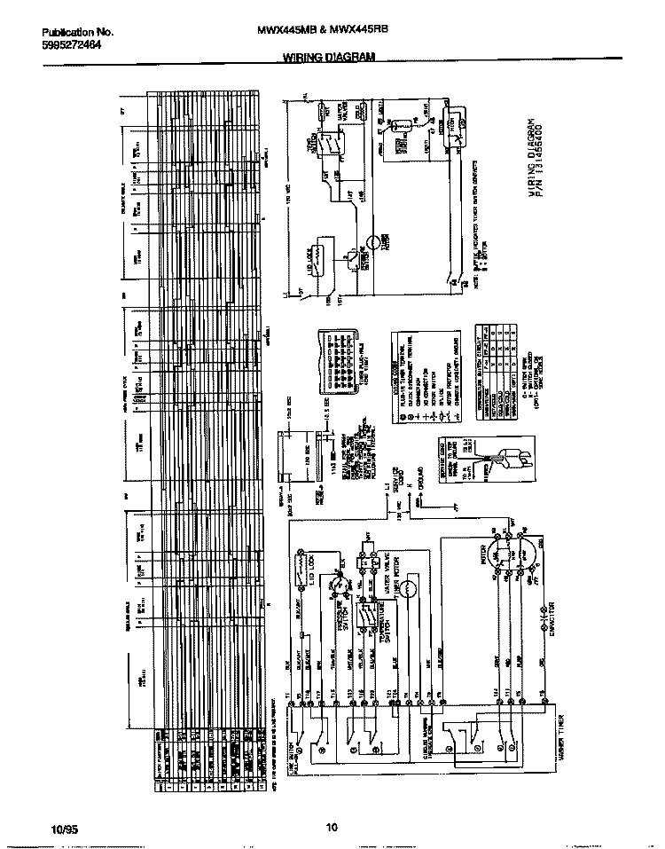 WIRING DIAGRAM Diagram and Parts List for MWX445MBD3  Frigidaire Washer