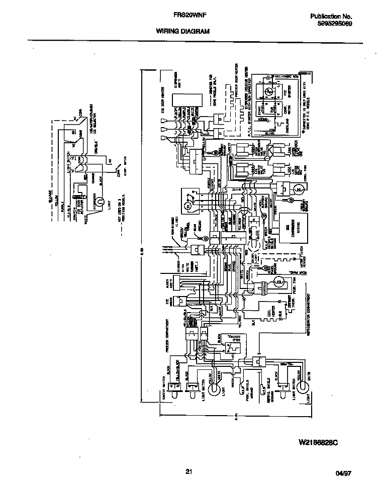 WIRING DIAGRAM Diagram and Parts List for FRS20WNFD0  Frigidaire Refrigerator