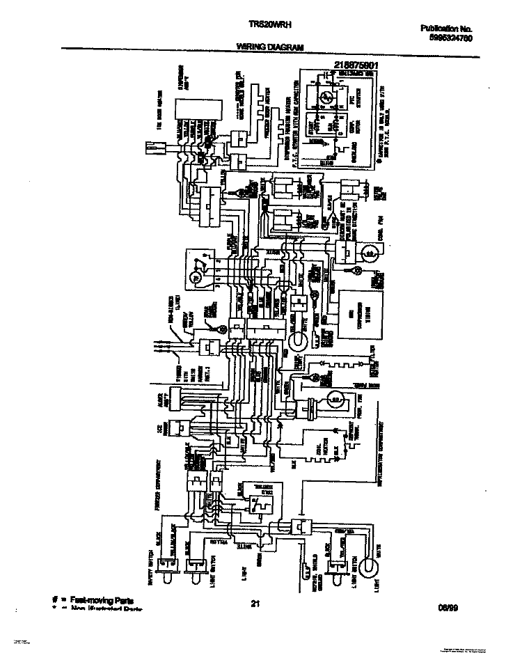 WIRING DIAGRAM Diagram and Parts List for TRS20WRHW0  Tappan Refrigerator