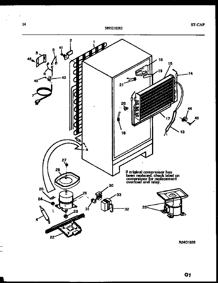 SYSTEM AND AUTOMATIC DEFROST PARTS Diagram and Parts List for RT176NCD0  Frigidaire Refrigerator