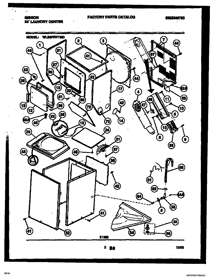 CABINET PARTS Diagram and Parts List for WL24F2WYMC  Gibson Washer