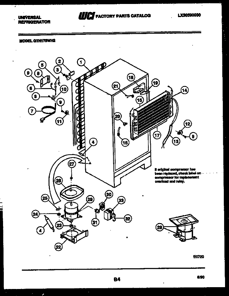 SYSTEM AND AUTOMATIC DEFROST PARTS Diagram and Parts List for GTN175WH2-00  Tappan Refrigerator