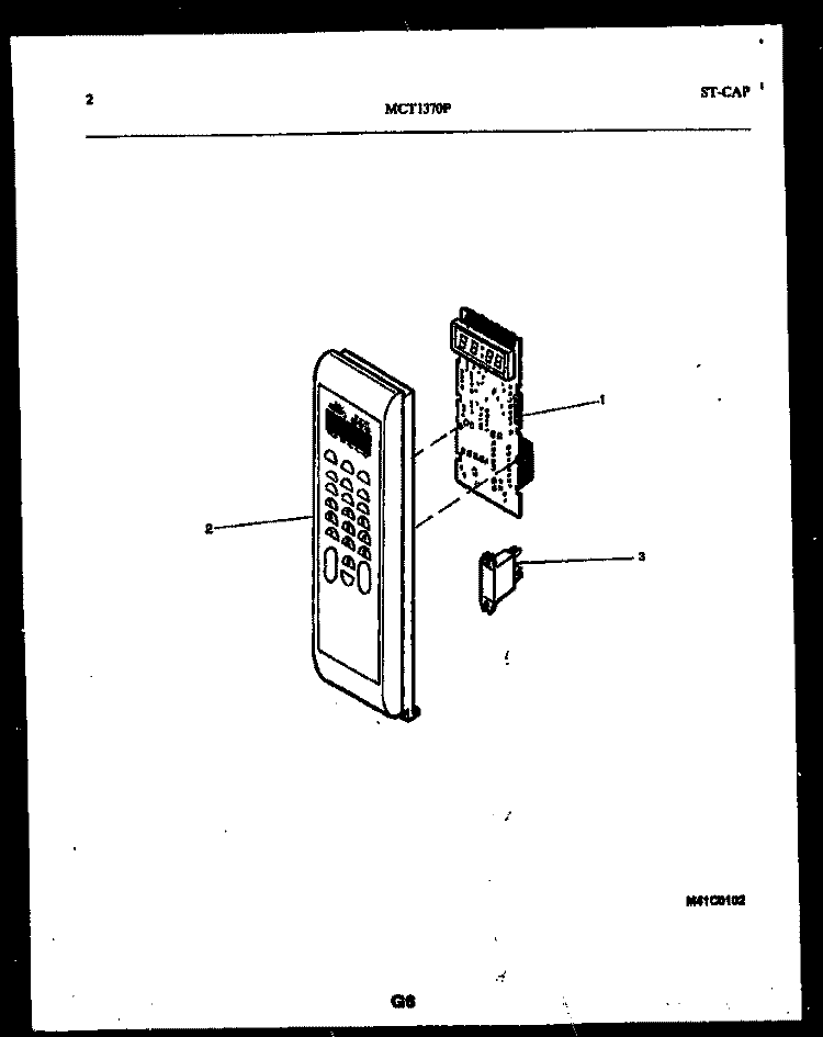 CONTROL PANEL Diagram and Parts List for MCT1370P3  Frigidaire Microwave