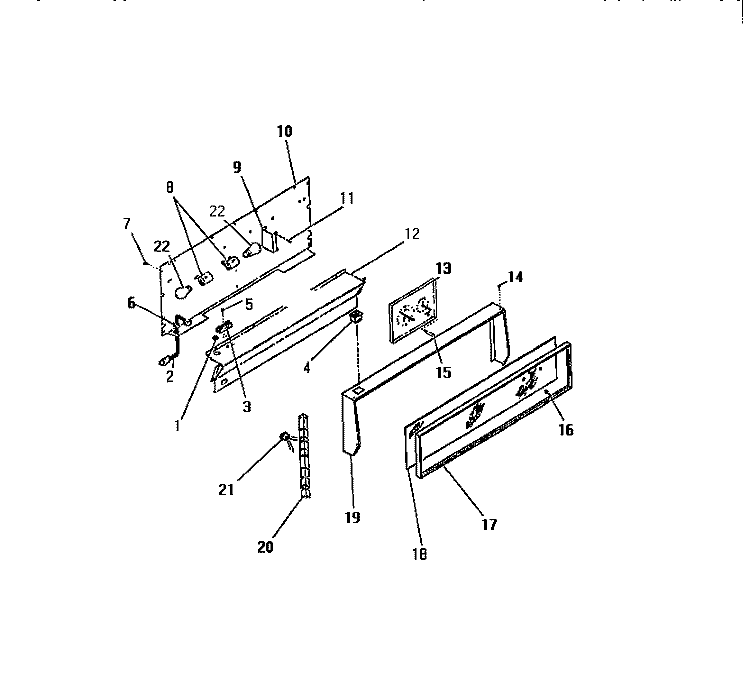 CONSOLE, PANELS Diagram and Parts List for GP34BCL0  Frigidaire Range