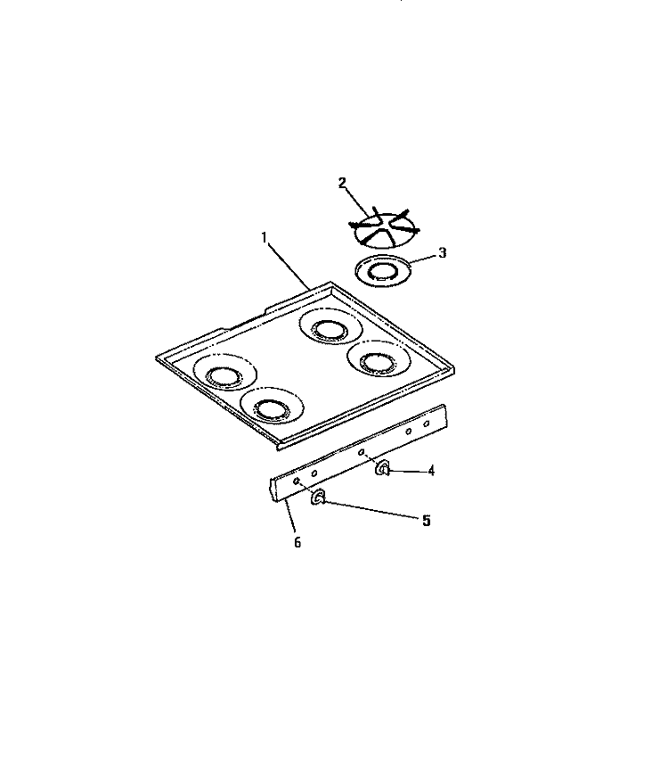 COOKTOP Diagram and Parts List for G24PCL1  Frigidaire Range