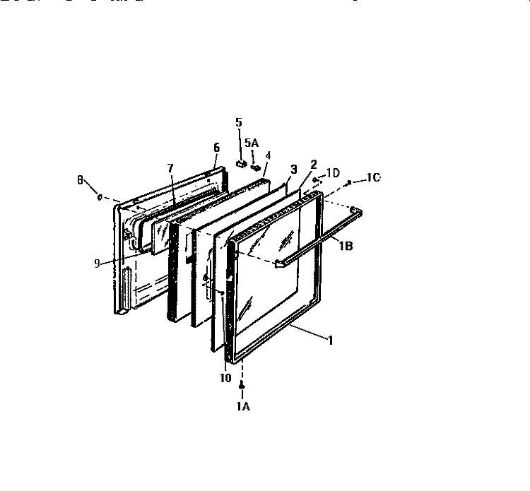 DOOR Diagram and Parts List for GF830HXV3  Frigidaire Wall Oven