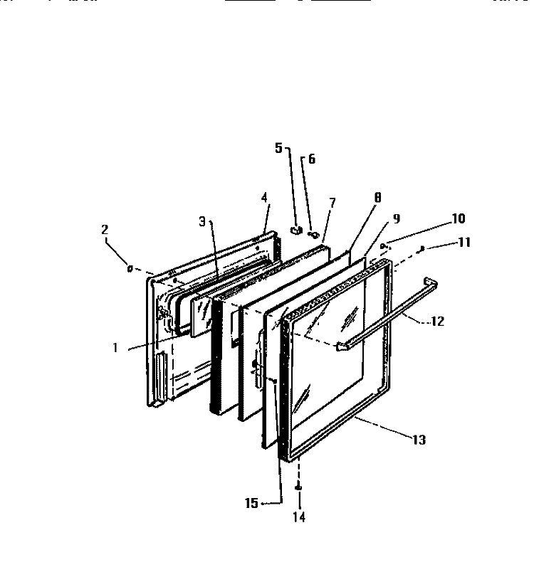 DOOR Diagram and Parts List for GF470HXH1  Frigidaire Wall Oven
