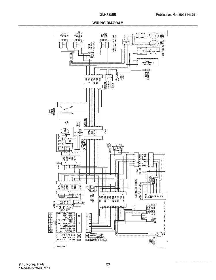 WIRING DIAGRAM Diagram and Parts List for GLHS38EEPB1  Frigidaire Refrigerator