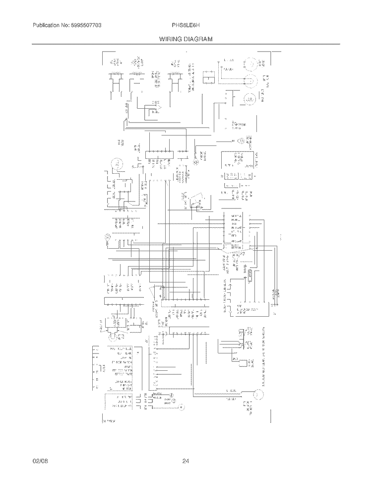 WIRING DIAGRAM Diagram and Parts List for PHS6LE6HSB5  Frigidaire Refrigerator