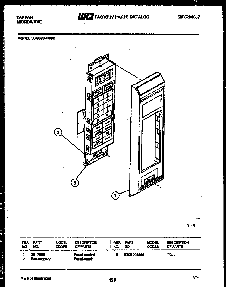DOOR PARTS Diagram and Parts List for 99-1348-00-03  Tappan Freezer