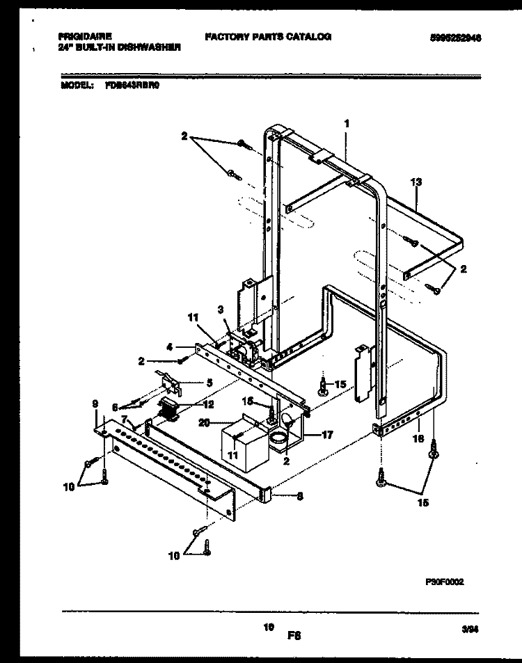 POWER DRY AND MOTOR PARTS Diagram and Parts List for FDB643RBR0  Frigidaire Dishwasher