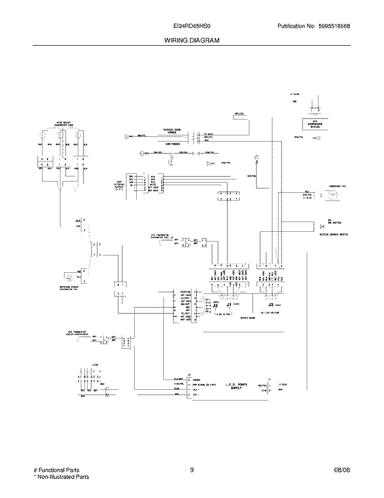 WIRING DIAGRAM Diagram and Parts List for EI24RD65HS0  Electrolux Refrigerator