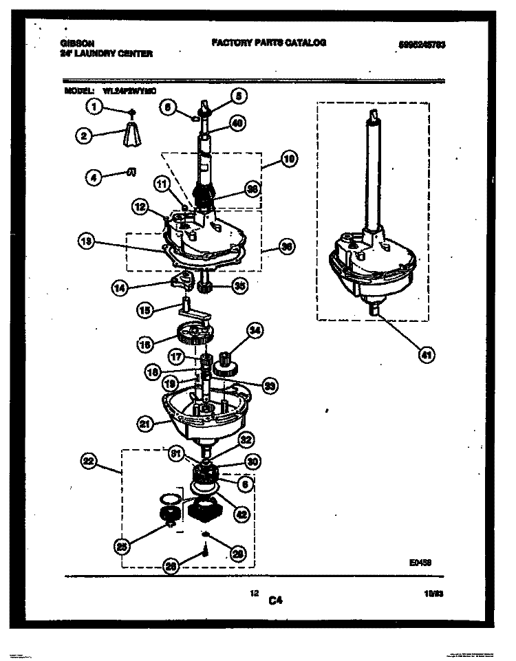 TRANSMISSION PARTS Diagram and Parts List for WL24F2WYMC  Gibson Washer