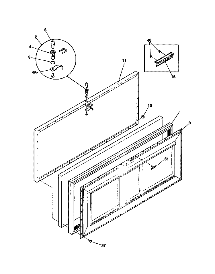 DOOR Diagram and Parts List for MFC09M3BW2  Frigidaire Freezer