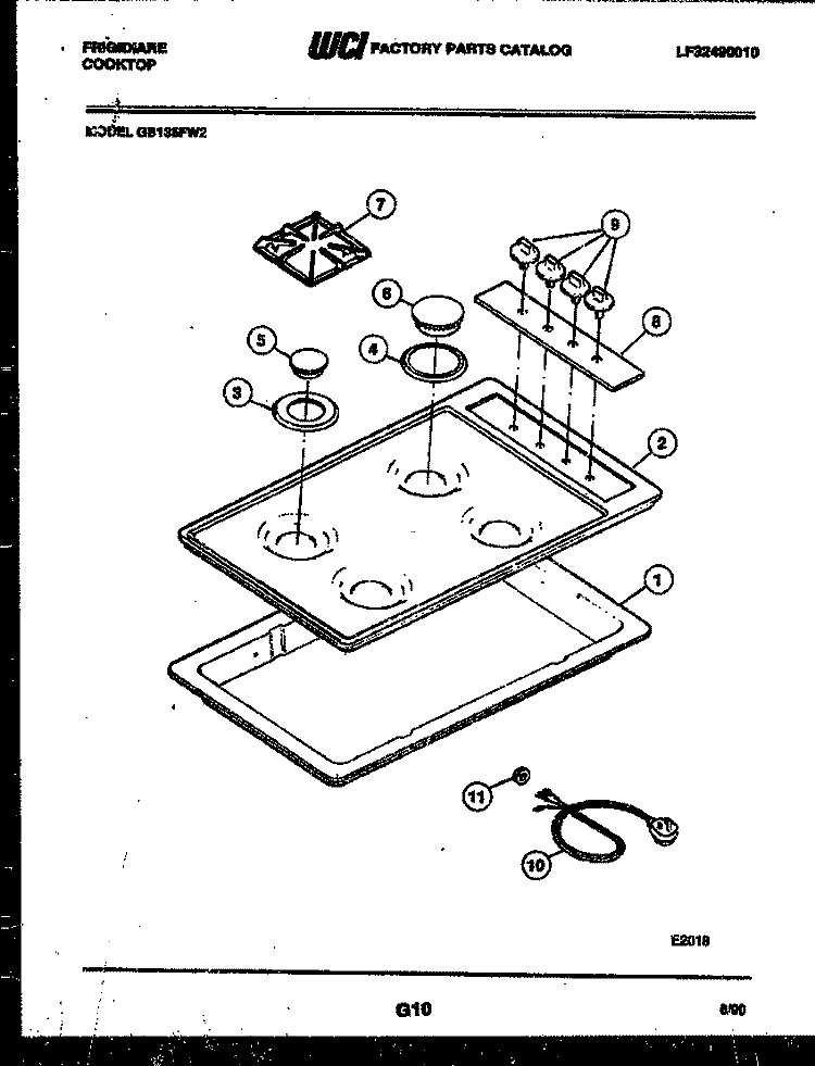 COOKTOP PARTS Diagram and Parts List for GB135FM2  Frigidaire Cooktop
