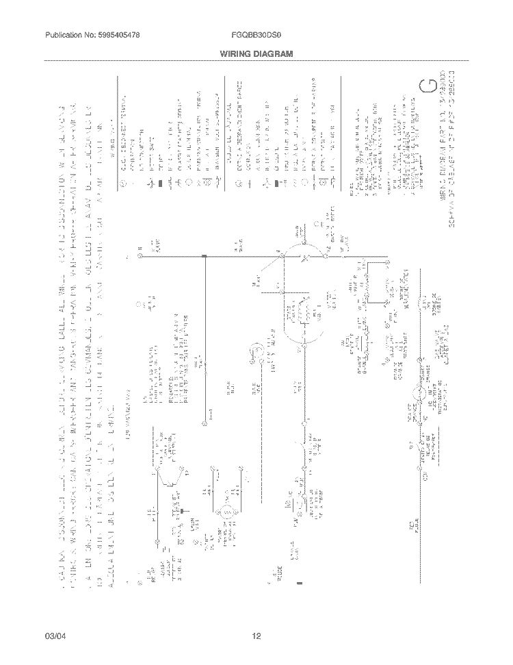 WIRING DIAGRAM Diagram and Parts List for FGQBB30DS0  Frigidaire Dryer