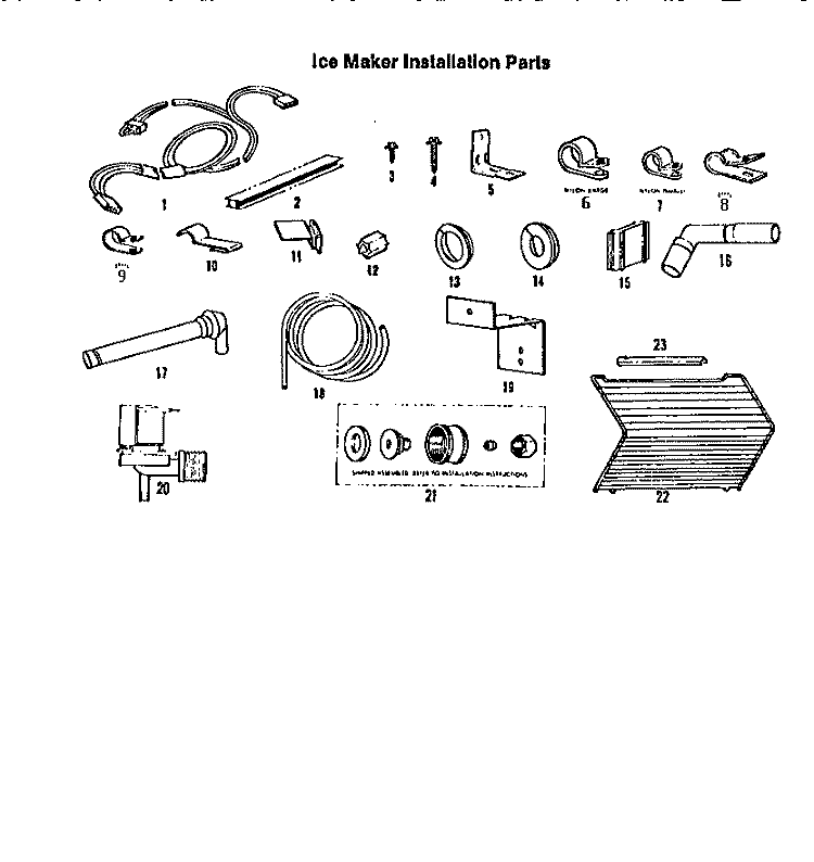 ICE MAKER INSTALLATION Diagram and Parts List for RT17F2WT3A  Gibson Refrigerator